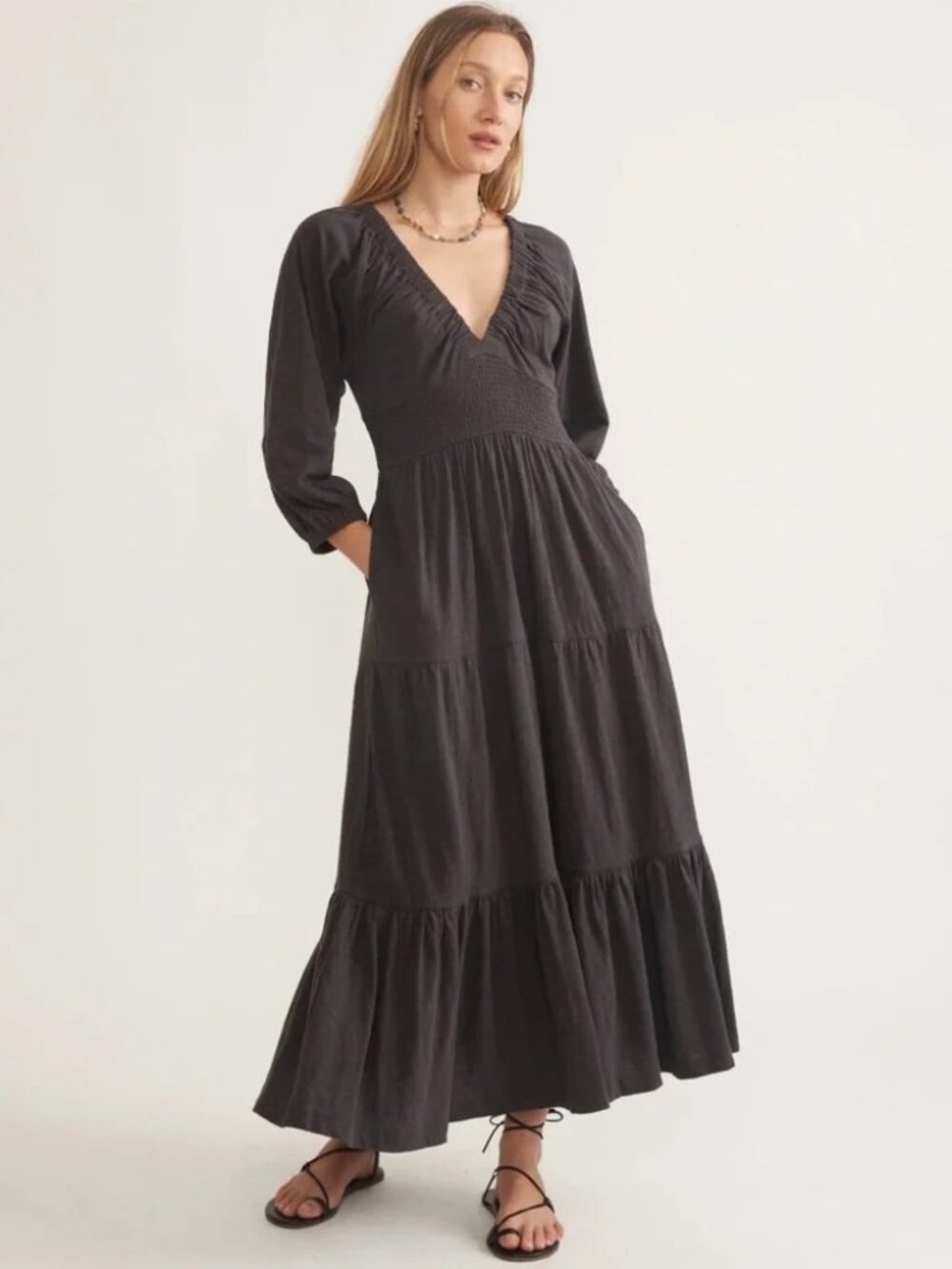 marine layer florence vintage slub midi dress Size S